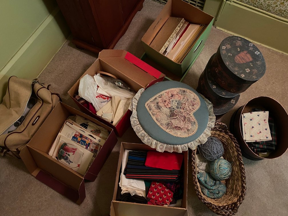 Corner Lot of Sewing Supplies