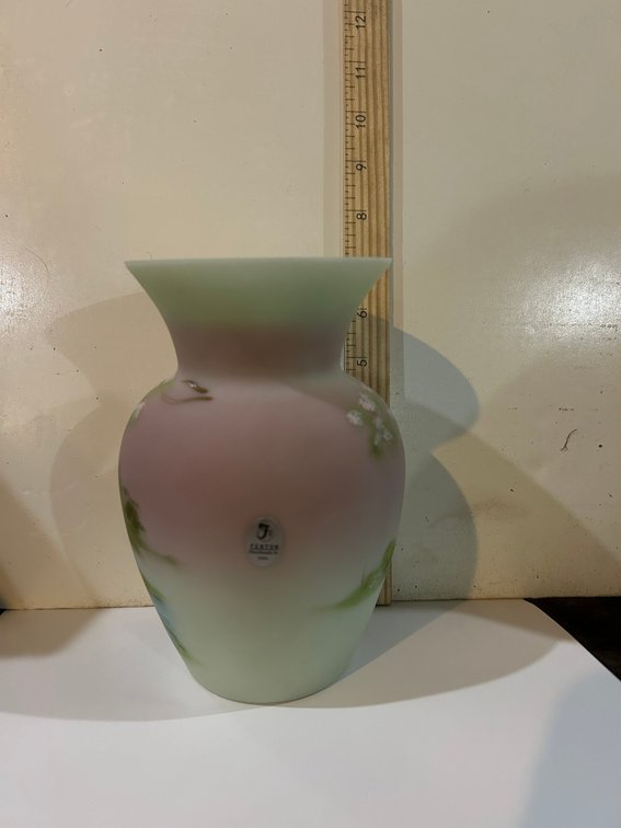 Fenton George Washington Father of our Country Hand Painted Vase