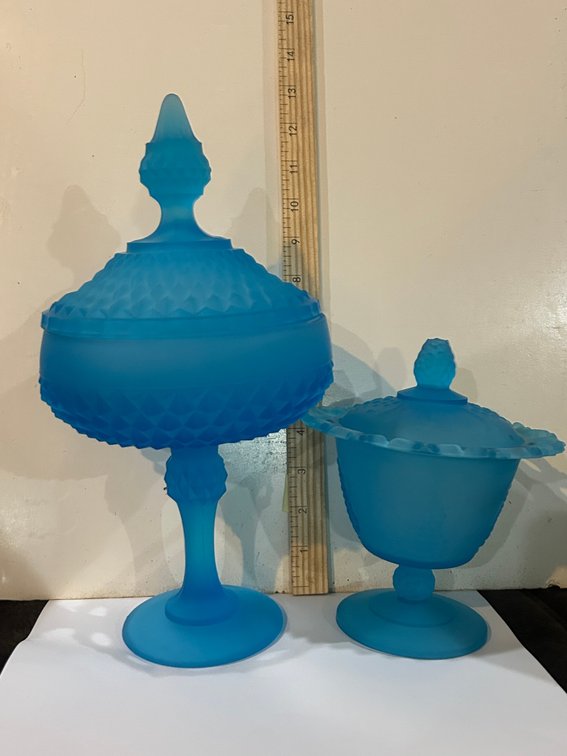 2-Blue Covered Dishes