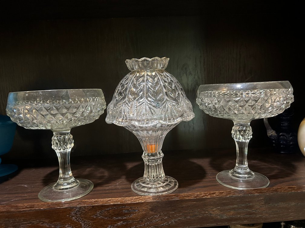 2-Candy Dishes, Lamp Clear Glass