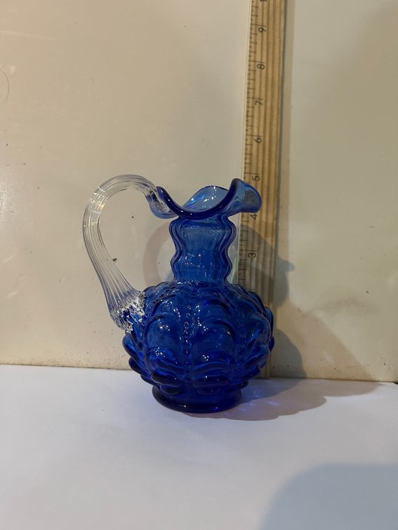 Miniature Fenton Pitcher Blue