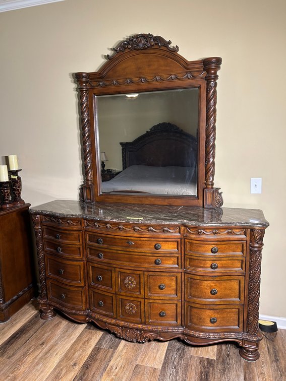 Ornate Dresser with Mirror