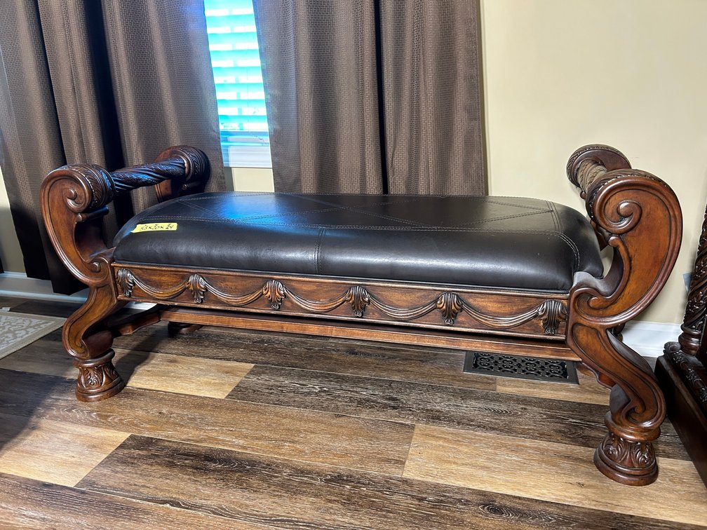 Ornate Bench Leather Seating Area