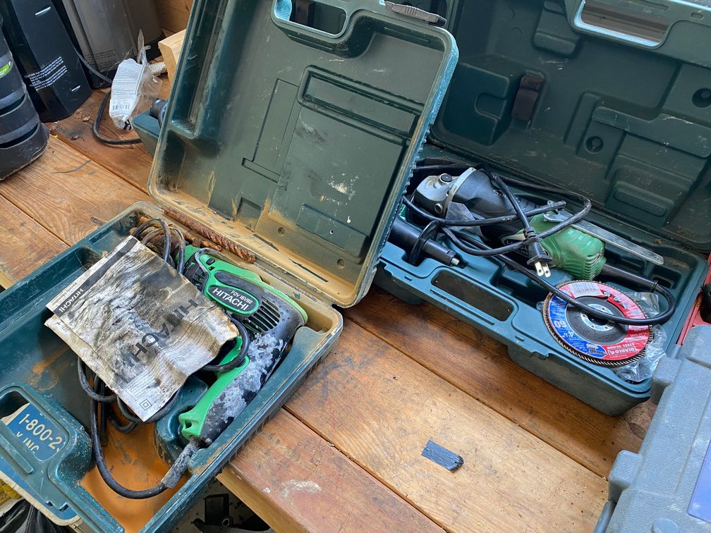 Hitachi Electric Drill, 2-Electric Grinders