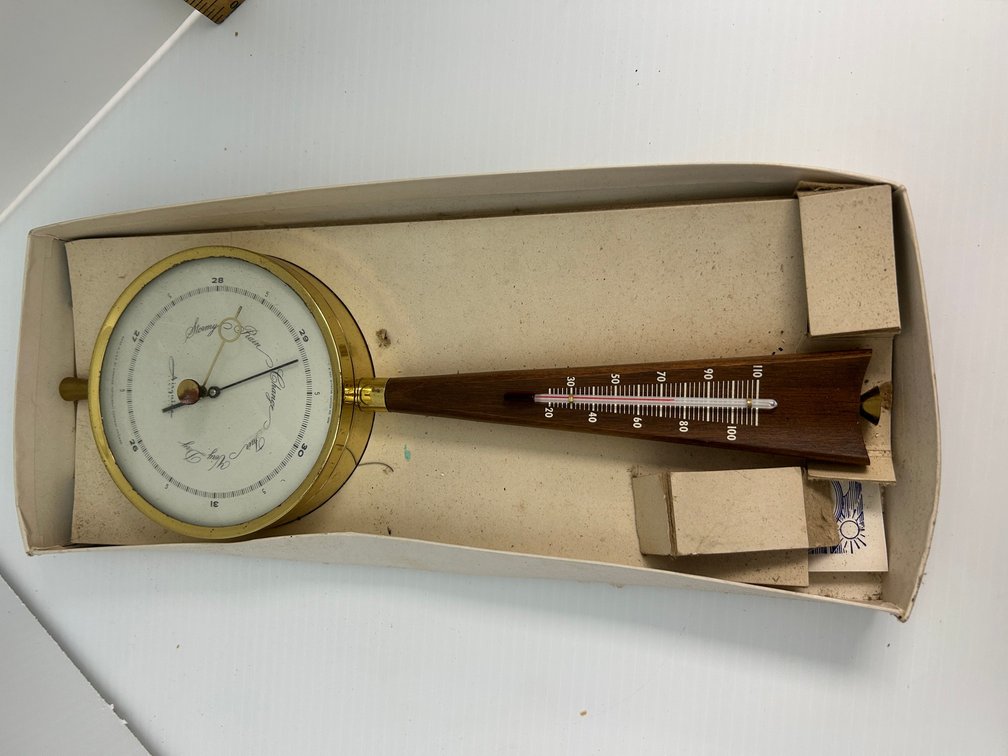 Vintage Airguide Banjo-Style Barometer/Thermometer Combo