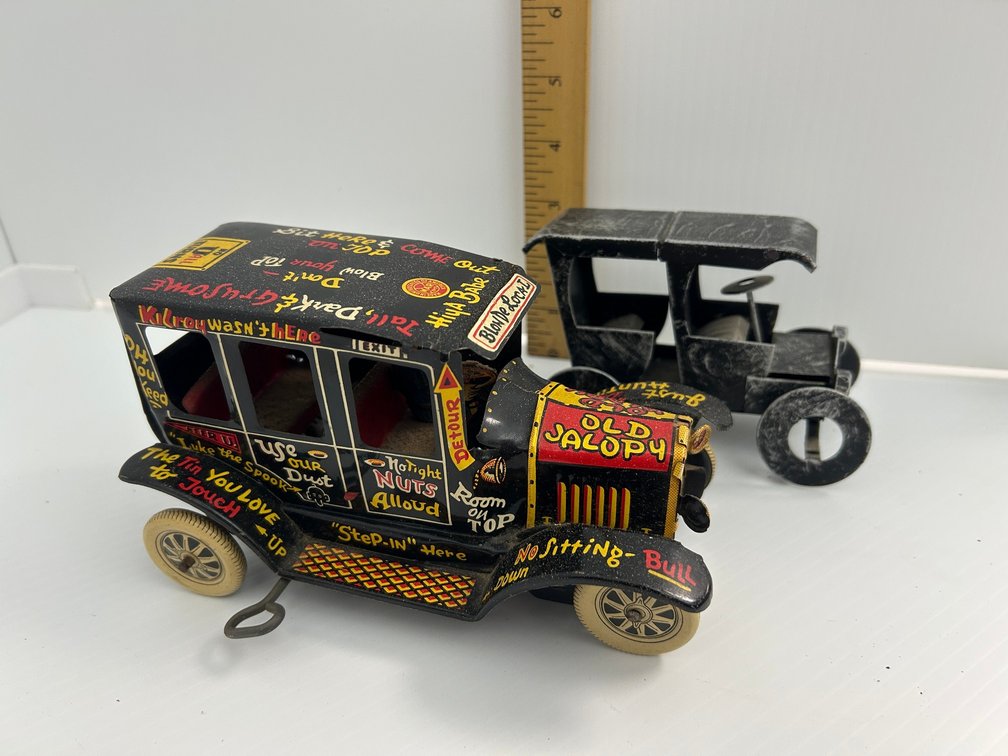Vintage Tin Wind up Car, Tin Reproduction Car