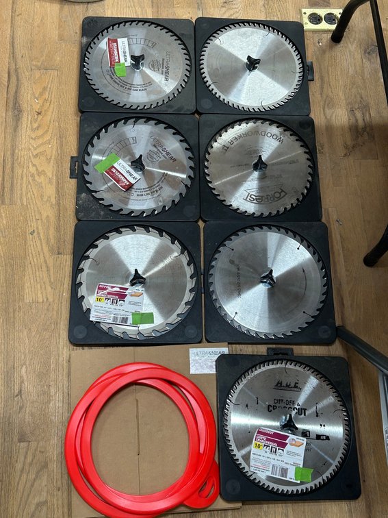 Several saw blades