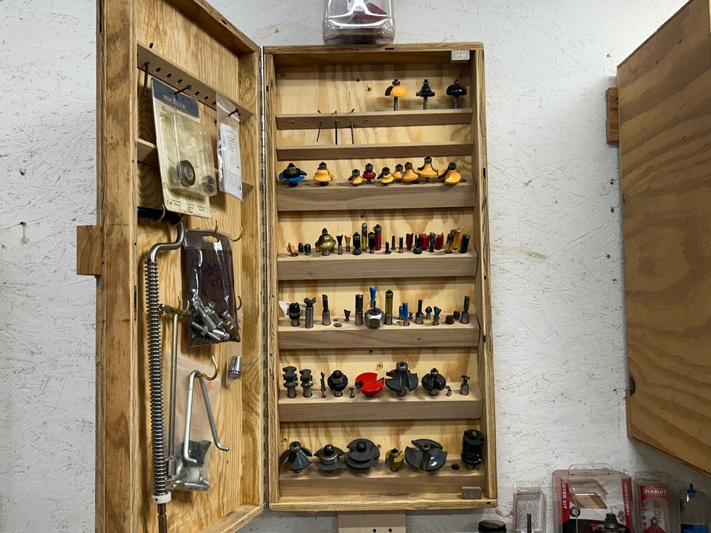 Router bits-cabinet included
