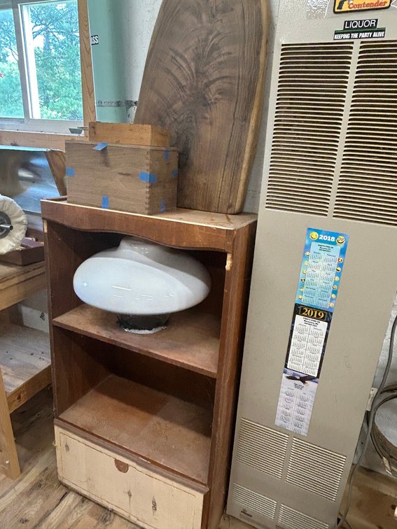 Wooden storage cabinet, light cover, 2 wooden storage boxes
