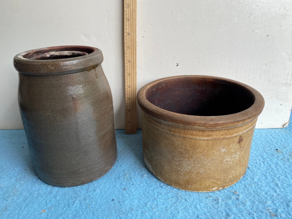 Stoneware crock and bowl