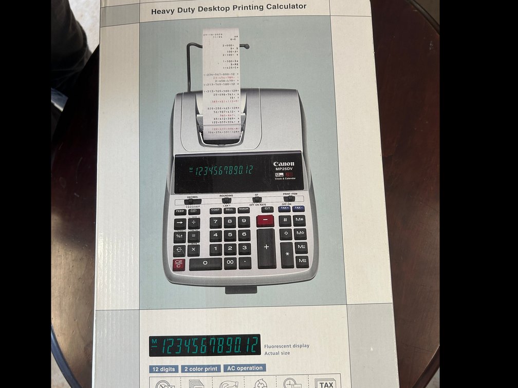 Cannon MP 25DB Heavy Duty Desk Top Printing Calculator