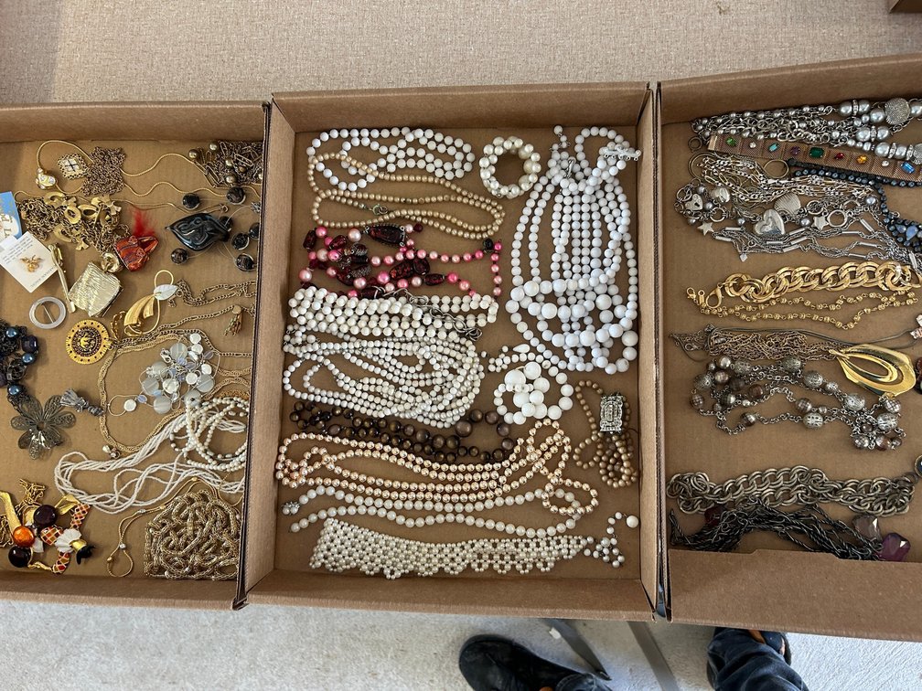 3-Boxes Costume Jewelry Necklaces