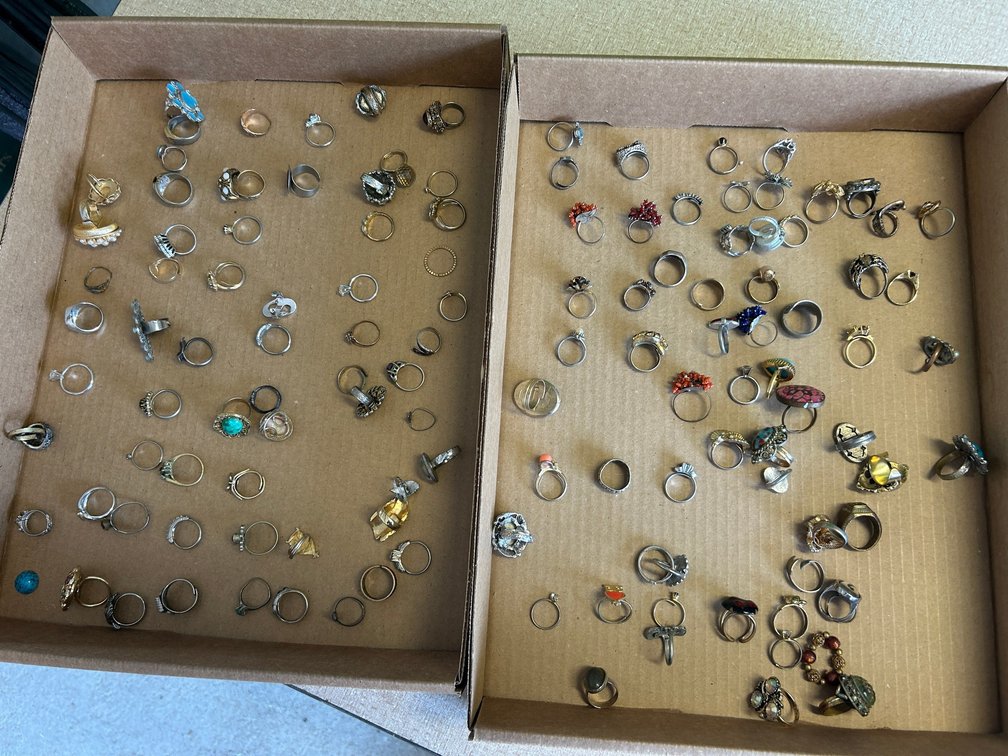 Costume Jewelry Women's Rings 2 Boxes