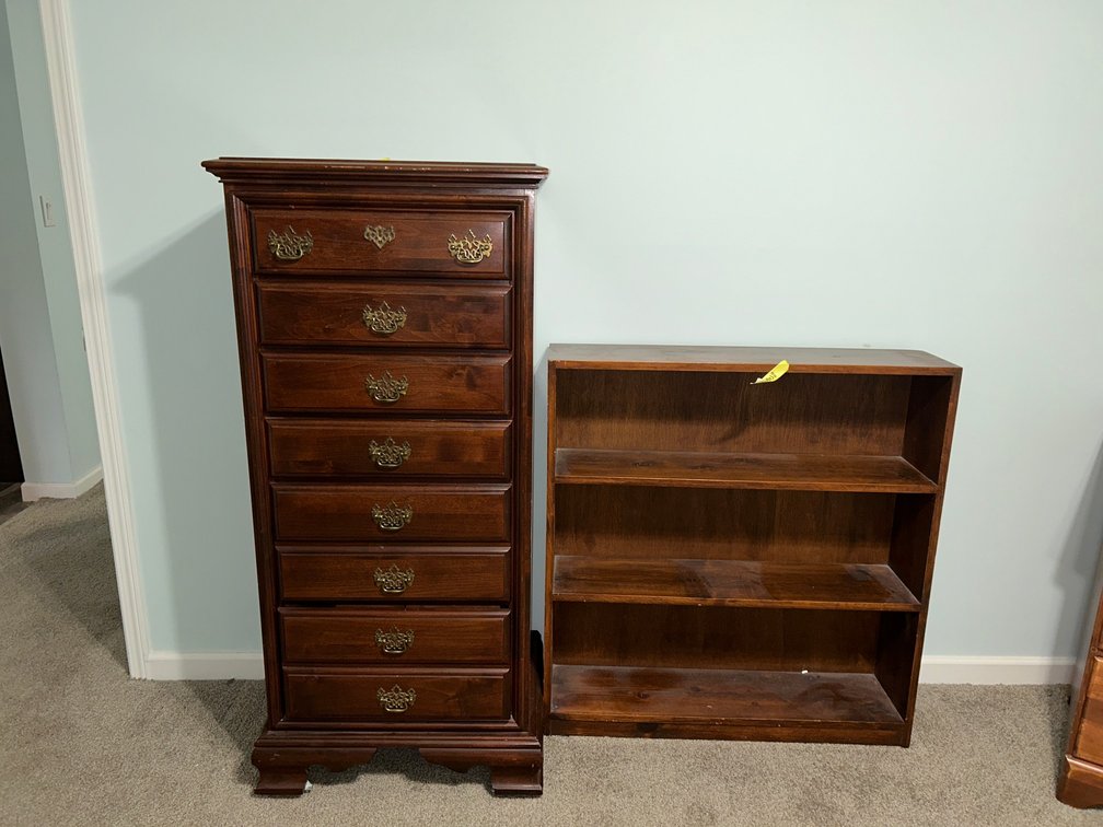 Chest of drawers and shelf
