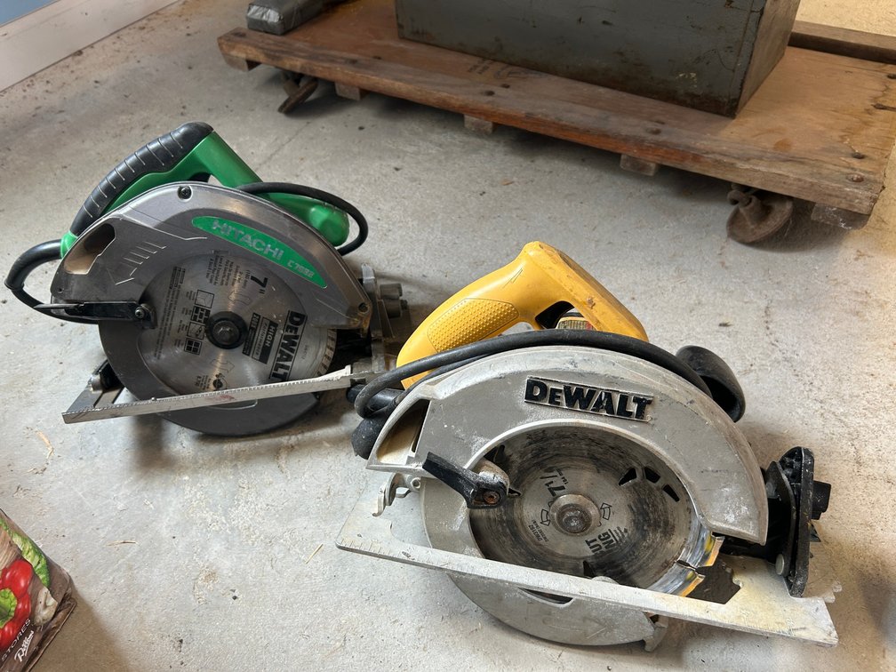 Hitachi 7 1/4 Inch Electric Circular Saw, DeWalt Circular Saw