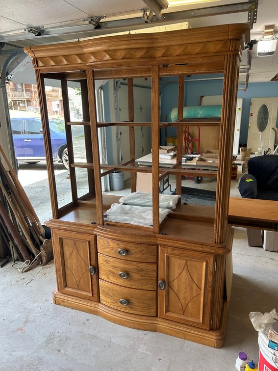 Large display Cabinet with Lower Drawers, Detached Glass Doors