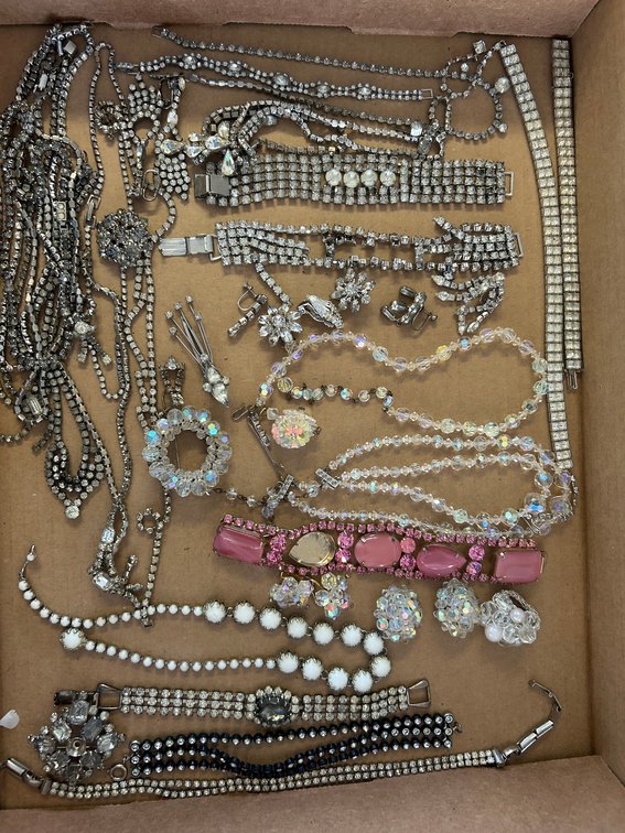 Collection of Crystal, Antique Rhinestone Jewelry