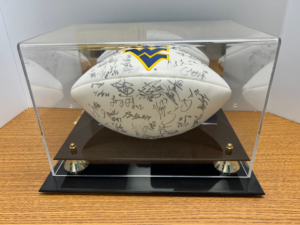 2008 WVU Meineke Car Care Bowl team signed football