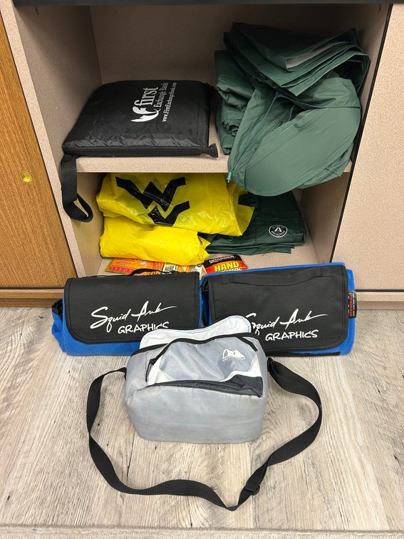 Carry bags, ponchos, seat cushions, etc.