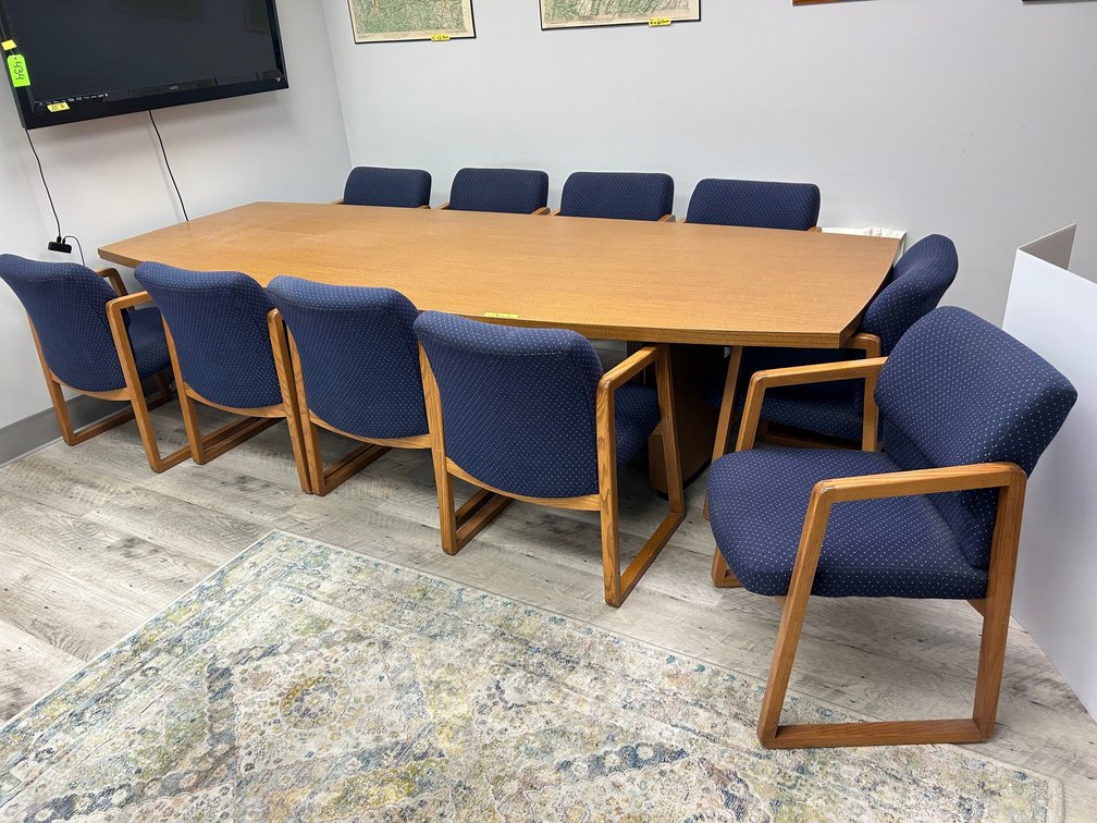 Conference table with 10 chairs
