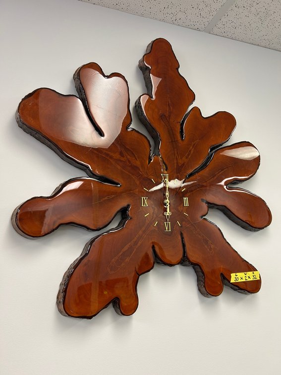 Cypress wood wall clock