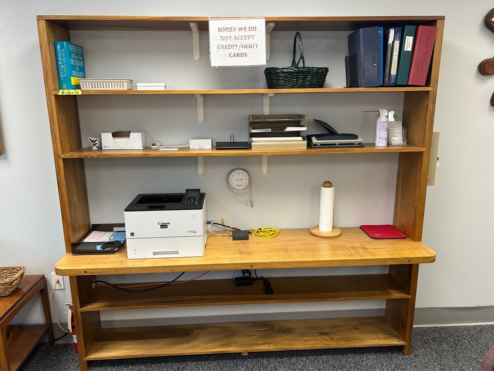 Large wooden shelving unit