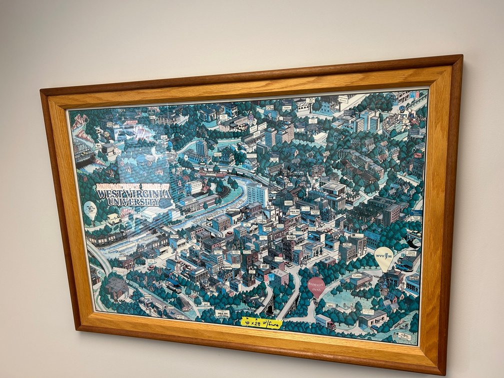 Framed Morgantown WV University poster