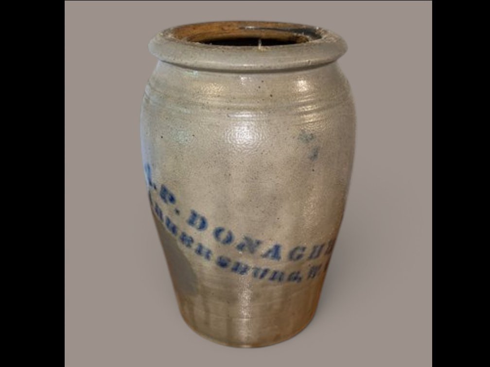 A.P. Donaghho, Parkersburg, W. Va. Stoneware Advertising Jar