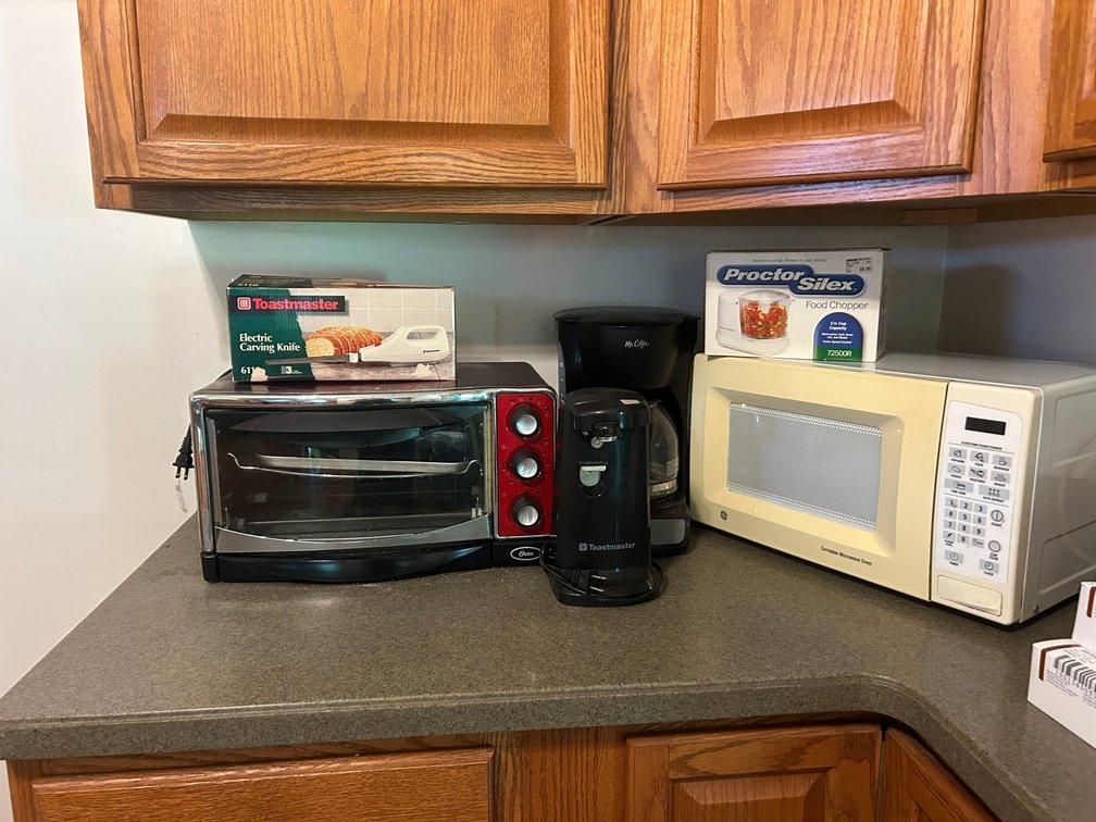 Microwave, Toaster Oven, Coffee Maker, and More