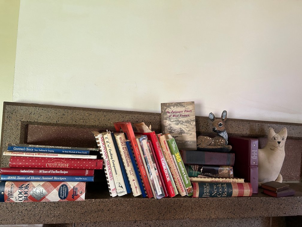 Cookbooks, Books, Deer Figurine, Cloth Cat Doll
