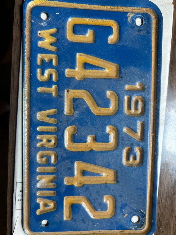 1973 West Virginia License Plate