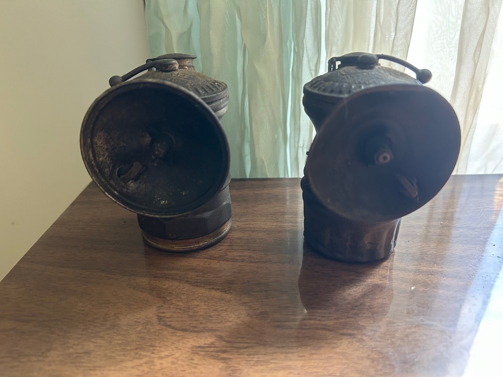 2 Auto-Lite Carbide Mining Lamps