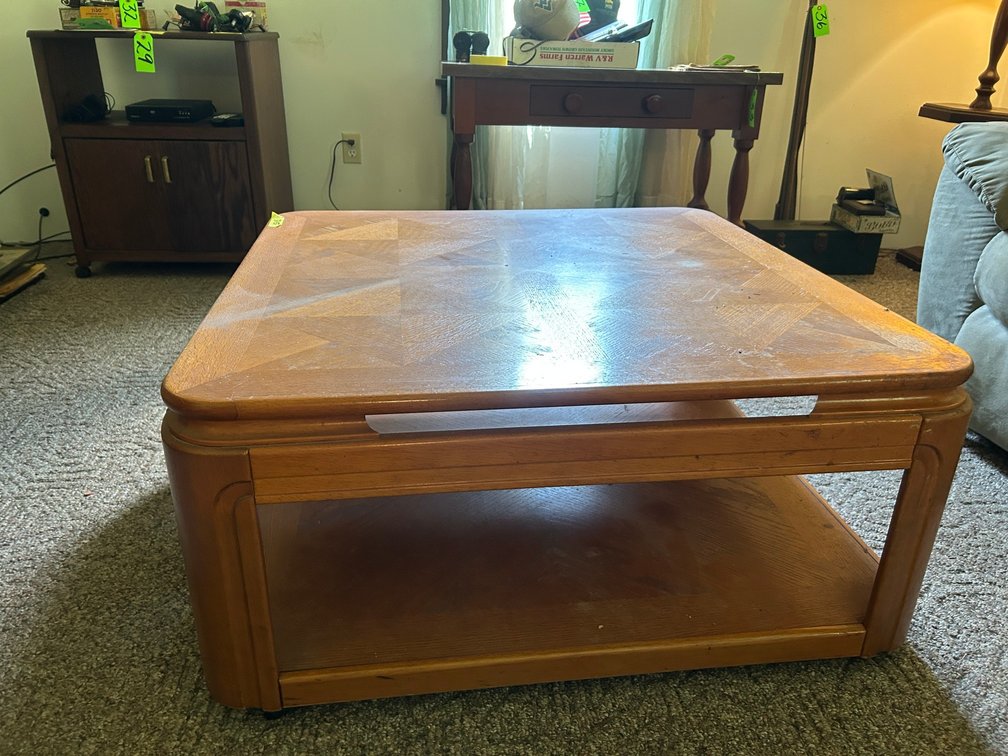 Parquet Veneer Wooden Coffee Table