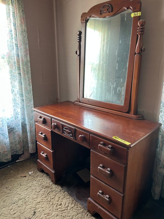 Wooden Vanity with Mirror