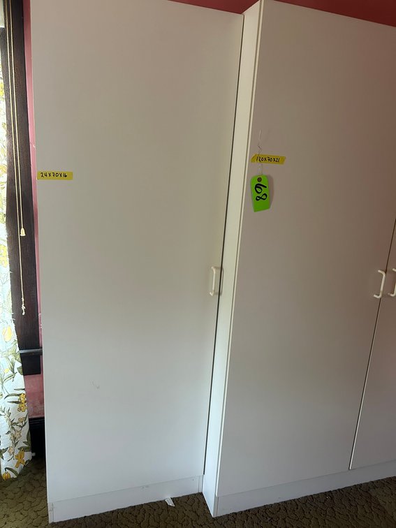 2 White Storage Cabinets