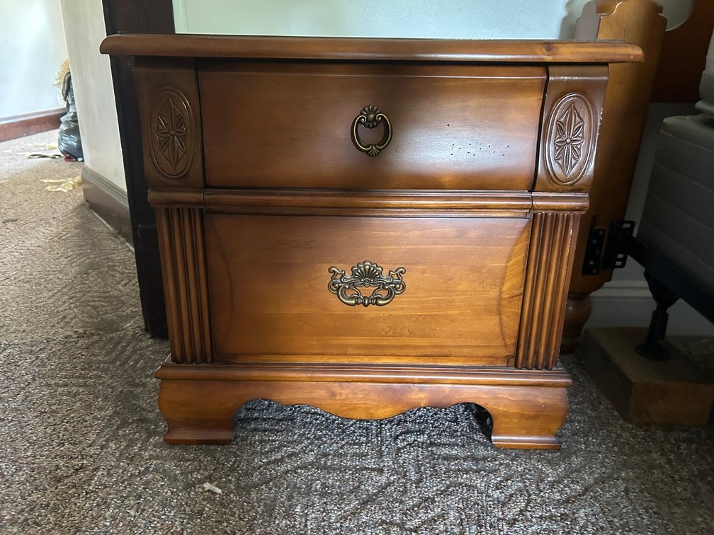 2-Drawer Wooden Nightstand