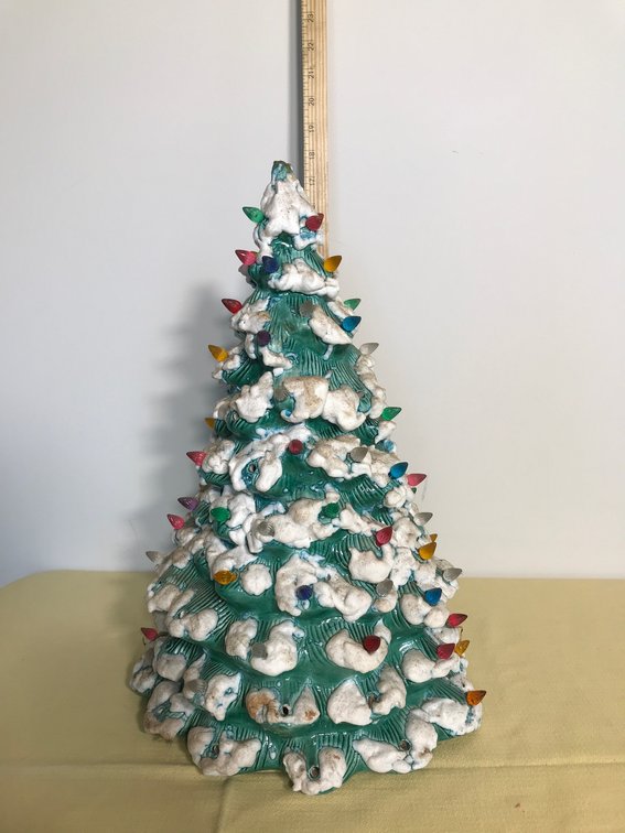 Ceramic Christmas tree with lights