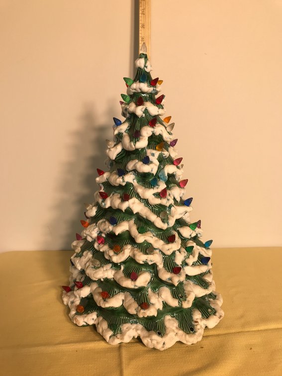 Ceramic Christmas tree with lights