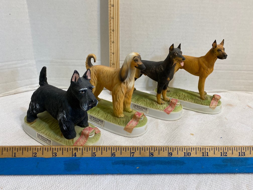 4 Dog Lionstone Whiskey Decanters