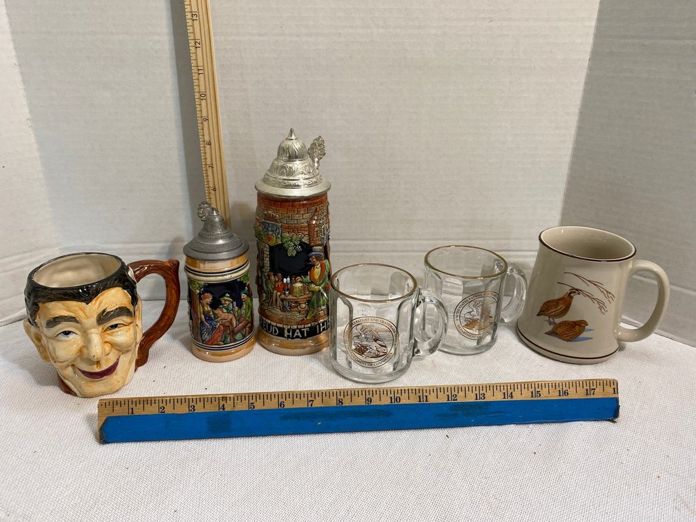 2 Beer steins, mugs