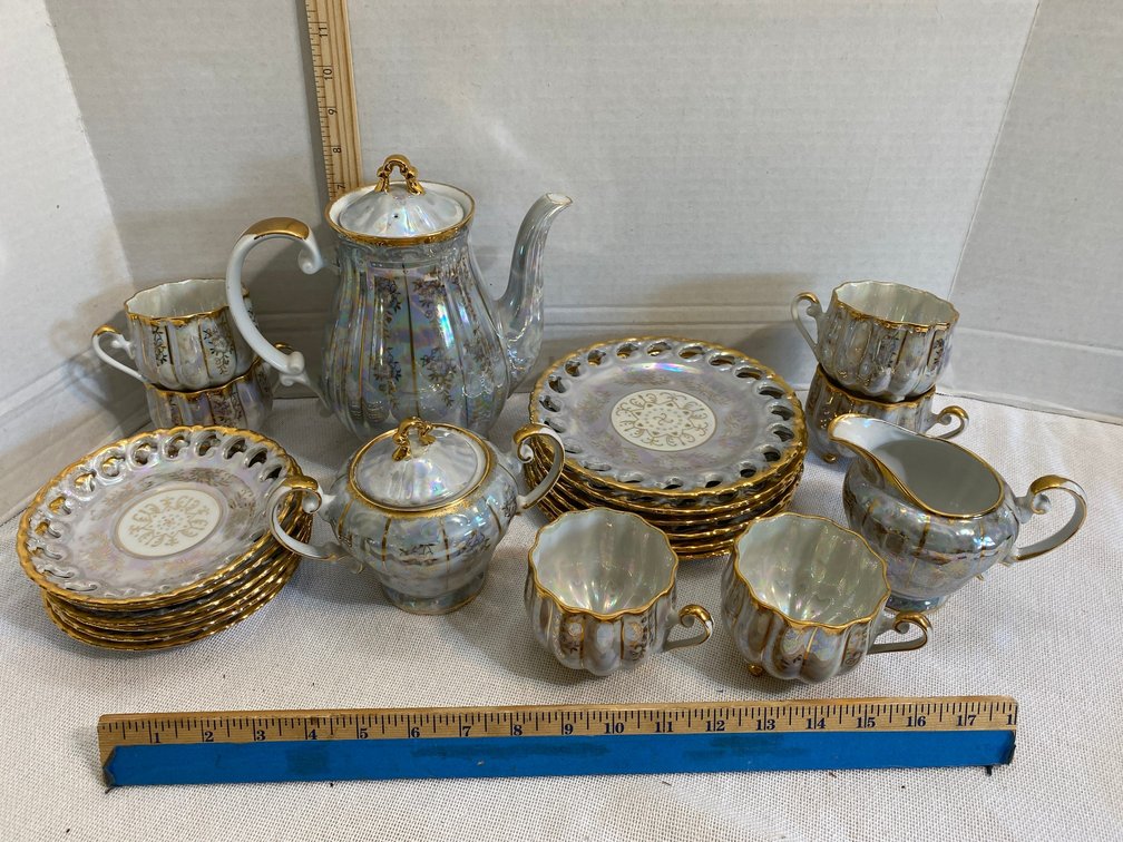 Oriental style tea set-service for 6