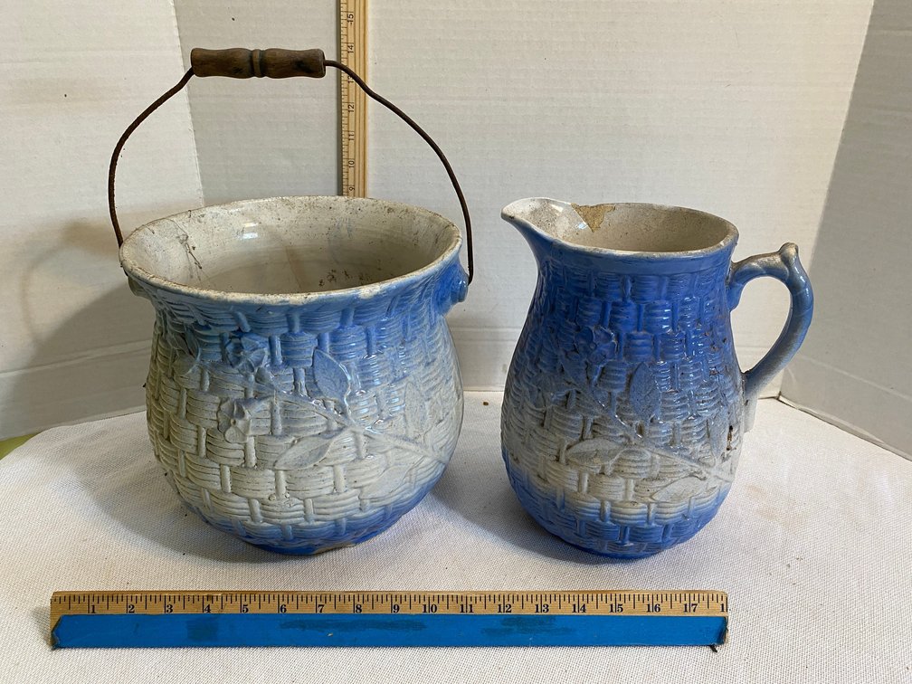 Early chamber pot with matching pitcher