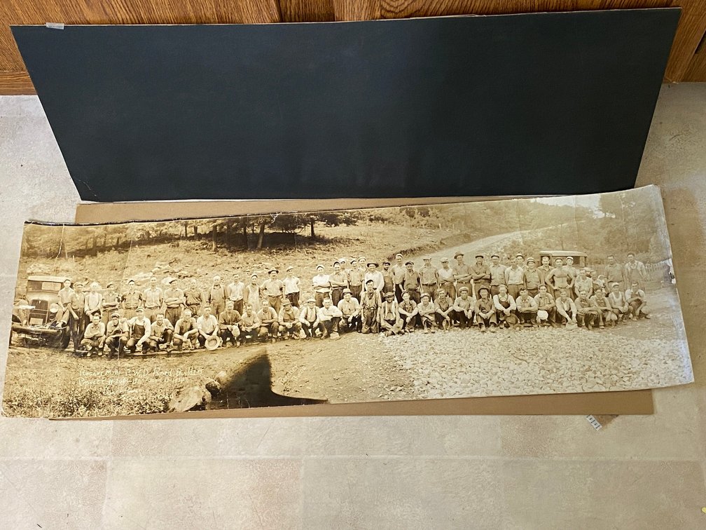 Vintage picture of road building crew