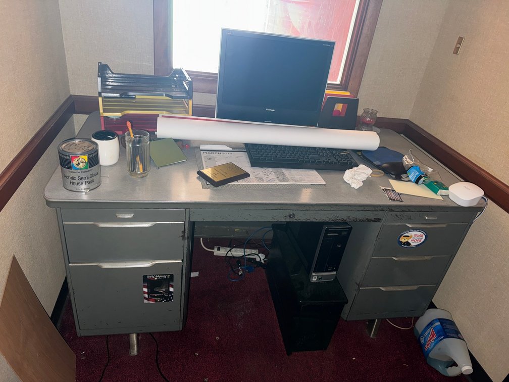 Vintage Metal Tanker Desk - Computer Excluded