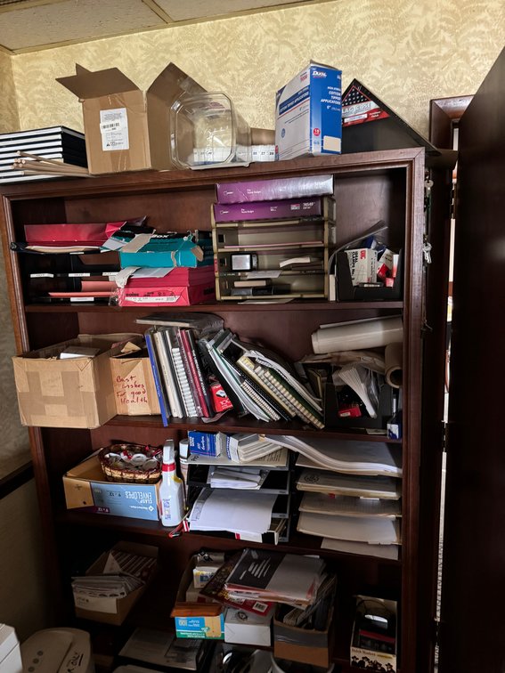 Tall Dark Wood Office Bookcase
