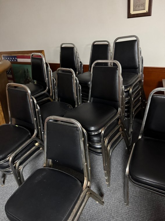 Black Vinyl Stacking Guest Chairs
