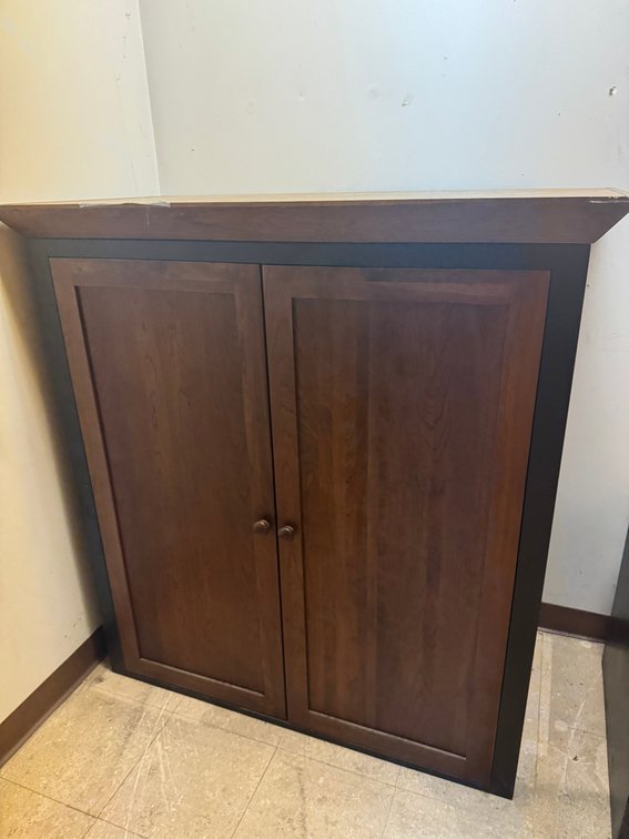 Dark Wood Two-Door Storage Cabinet