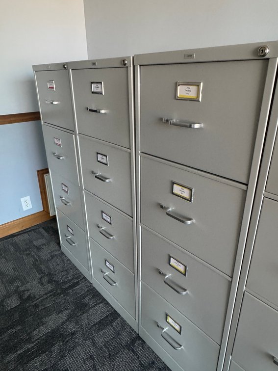 Three 4-Drawer Vertical Filing Cabinets