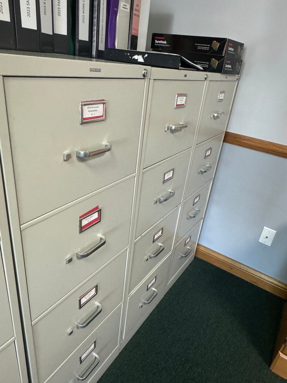 Three 4-Drawer Vertical Filing Cabinets