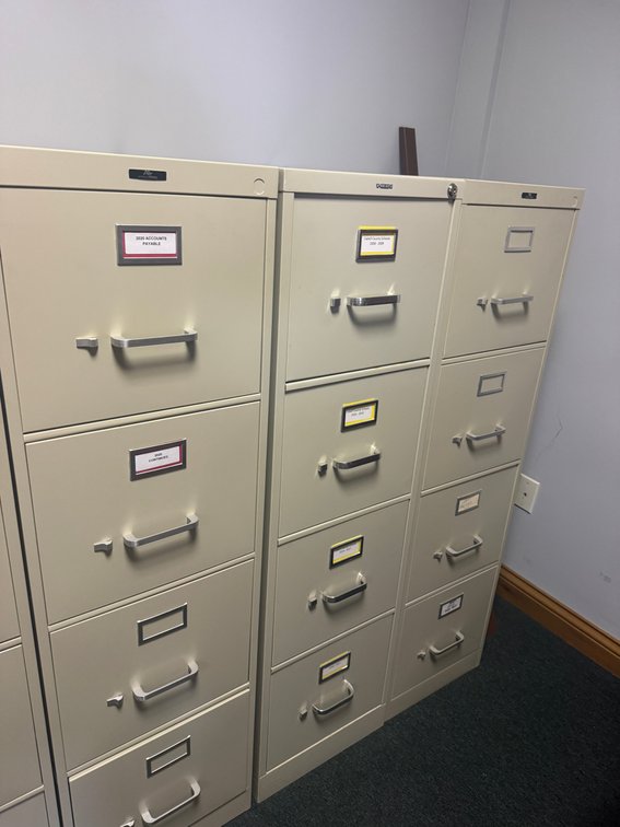 Three 4-Drawer Metal Vertical Filing Cabinets